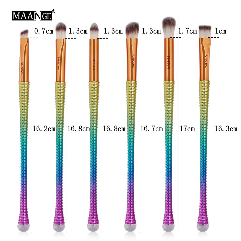 6pcs Eyeshadow Makeup Brushes Kits Flat Angle Top Eyebrow Eyelid Concealer Cosmetics Beauty Eyes Nose Shadow Brush Tool KH114