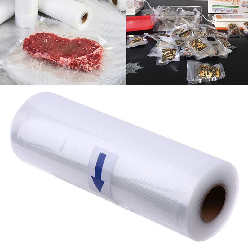 1 Roll Food Vacuum Fresh-keeping Bags Packaging Machine Available Thread Embossed Plastic Freshness Protection Stretch and Seal