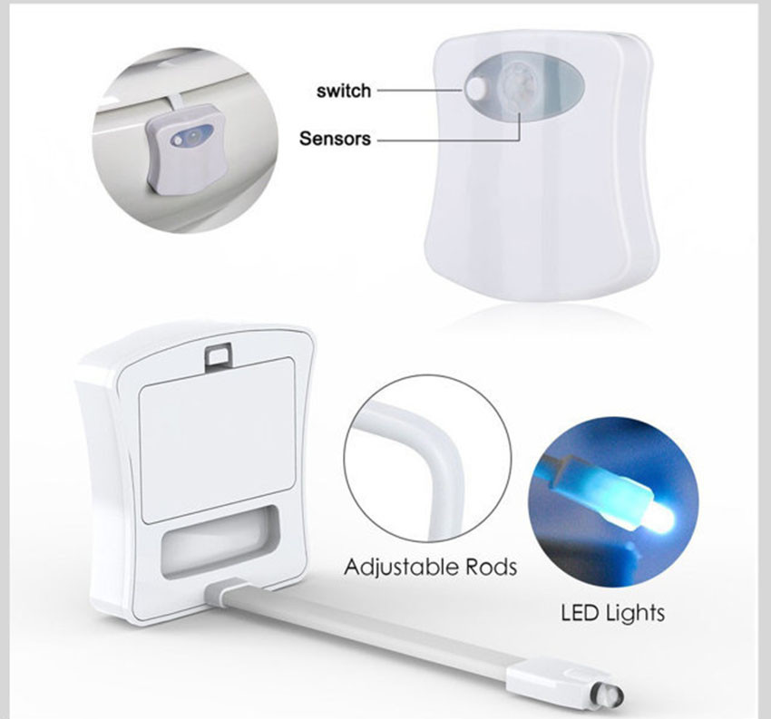 Body Sensing Automatic Led Motion Sensor Night Lamp Toilet Bowl Bathroom Light Motion-activated Night Lights