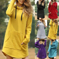 Women Hoodie sweatshirt dress Casual Hooded Pocket Long Sleeve Pullover Winter Harajuku Warm Hoodies Sweatshirts Dropshipping