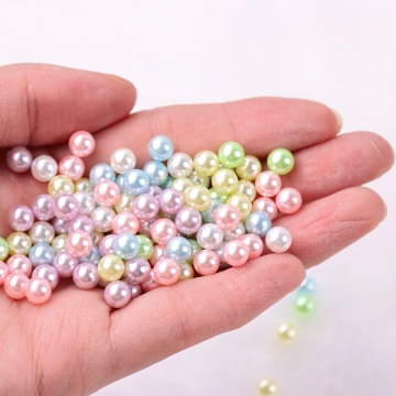 500Pcs/bag 1.5-8mm Mix Rainbow Color Round UV Resin Imitation Pearl Beads No Hole Loose Beads DIY Jewelry Necklace Making Craft
