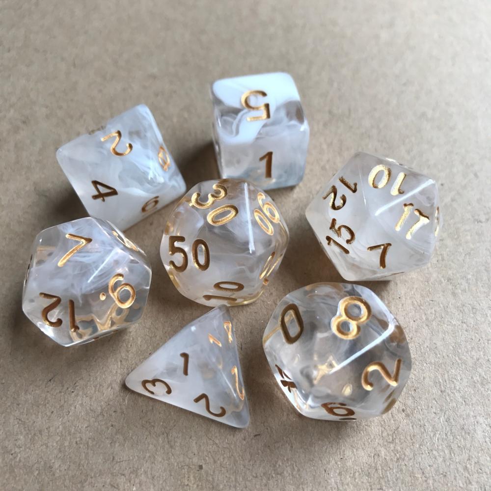 Dnd dice set dobbelstenen dados rpg dice dadi dados rol playing cubes dado polyhedral dice 7pcs/Set D4 D6 D8 D10 D12 D20