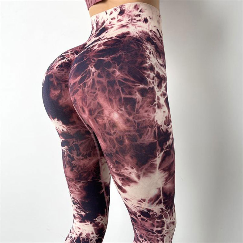 Tie Dye Energy Seamless Tummy Control Yoga Pants Stretchy High Waist Compression Tights Sports Push Up Women Gym Fitness Legging