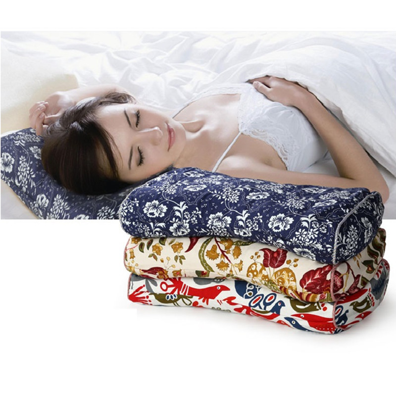Full buckwheat pillow Traditional cotton coarse cloth pillowcase Neck health care cervical single buckwheat leather pillow