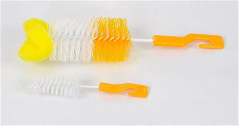 2Pcs/set Baby Nipple Milk Bottle Cup 360 Degree Sponge Cleaner + Pacifier Brush
