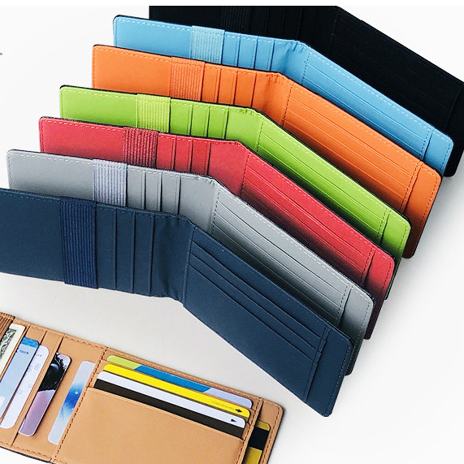 Men Business Credit Card Set Fashion Casual Leather Multi-card Card Holder Wallet Soft Skin Card Holder Package Card Wallet#Y3