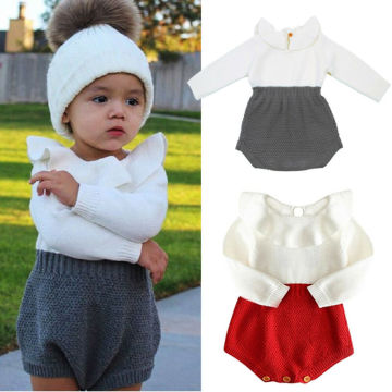 2019 Autumn Winter Newborn Baby Clothes Infant Toddler Girl Sweaters Rompers Wool Knitting Long Sleeve One-piece Outfits 0-24M