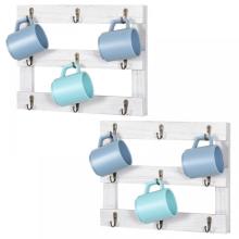 Wall Mounting Coffee Mug Holder with Metal Hooks