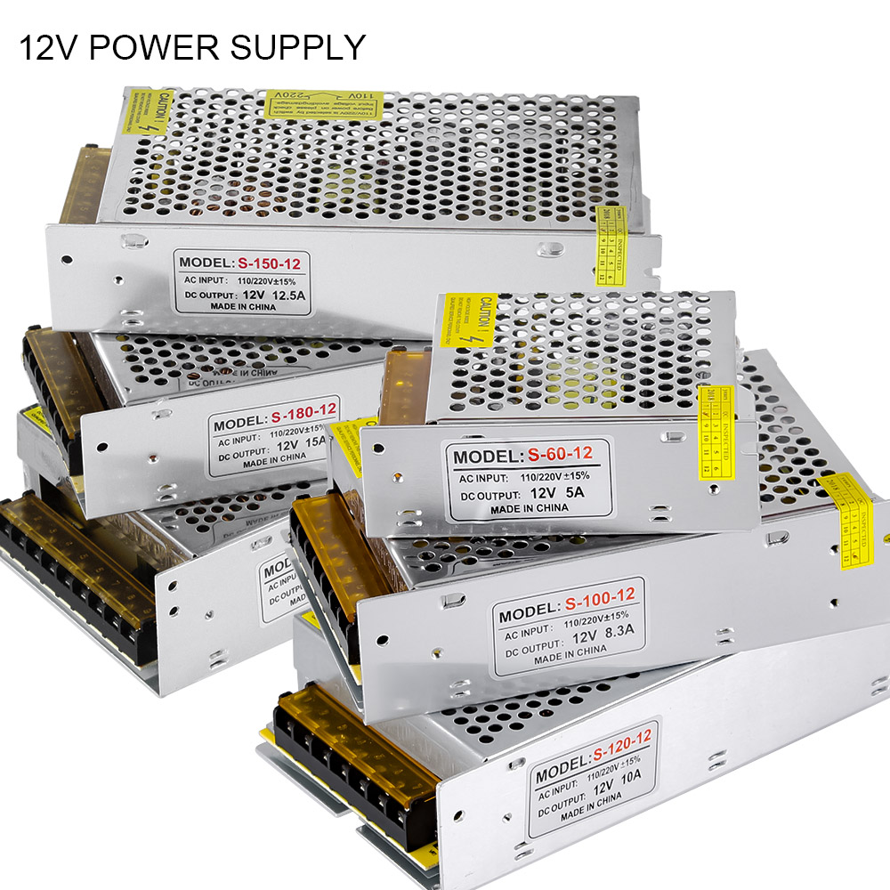 LED Driver 12V 24V 2A 3A 5A 10A 20A 30A 40A Lighting Transformer Power Supply for LED Strip Light Switch Power Supply 60W - 600W