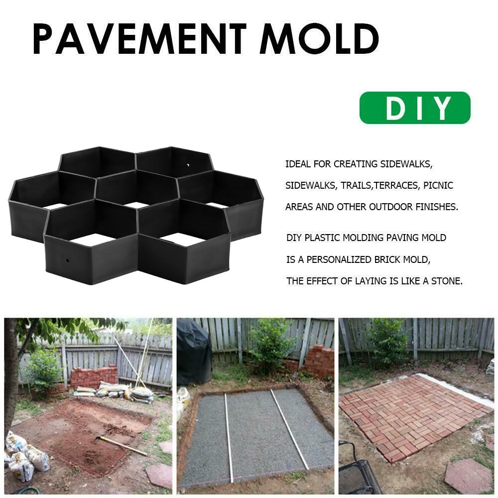 Garden Paving Mould Hexagonal Model Garden Concrete Molds Paving Brick for DIY Path Maker Mold Stepping Stone Walkways Molds