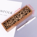 Retro Wooden Stationery Case Hollow Out Boxes Desktop Pencil Storage Organizer Dropship