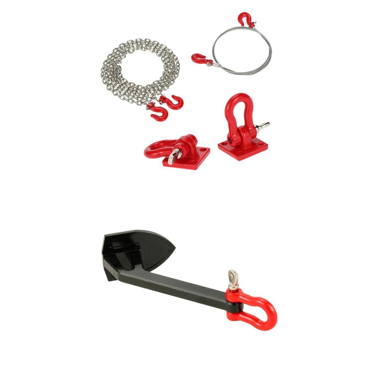 RC Tow Hook Steel Chain Winch Anchor For 1/10 RC Crawler Axial SCX10 D90