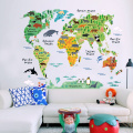 Animal World Map New World Map vinyl Wall Sticker Wall stickers Removable Wallpaper For Living Room Bedroom Decor Decals Kids