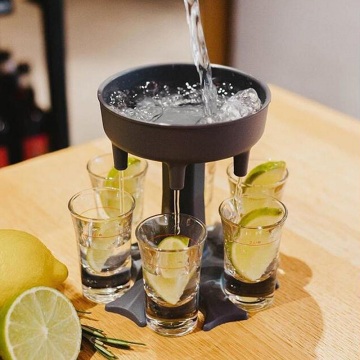 6 Shot Glass Dispenser Holder Party Beverage Drinking Games Bar Cocktail Wine Quick Filling Tool Carrier Caddy Liquor Dispenser