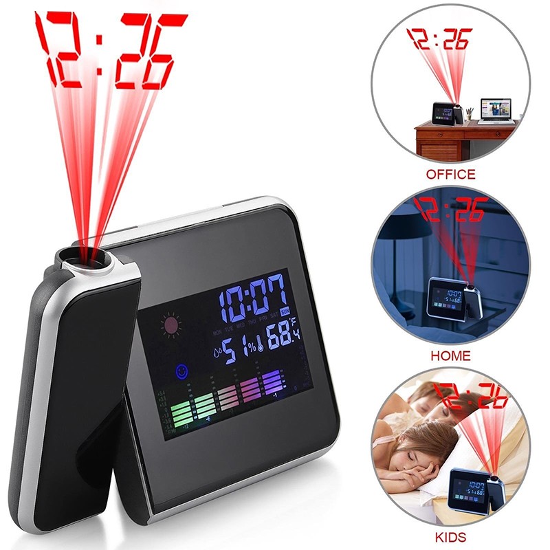 2020 new Projection Alarm Clock Digital Date Snooze Function Backlight Projector Desk Table Led Clock With Time Projection