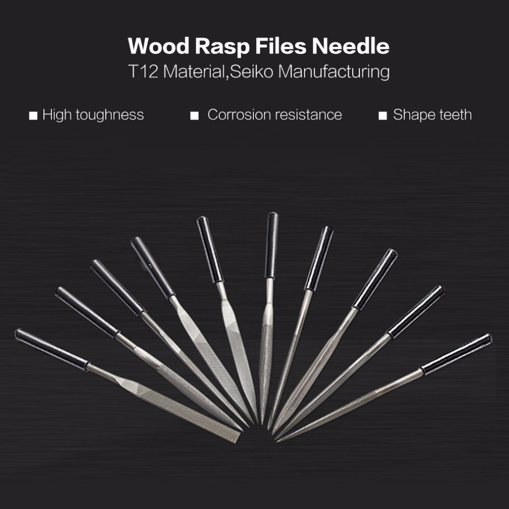 10 PCS Wood Rasp Files Needle T12 Mini File Set Carving Tools Metal Filing Tool Woodworking DIY Hobby Hand Tool