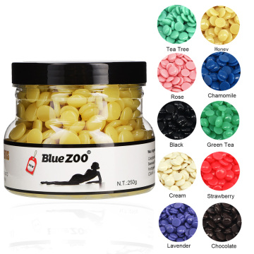 Blue Zoo 250g Hard Wax Beans 10 Flavor Depilatory Waxing Pellet Body Bikini Arm Leg Hair Removal Epilator Brazilian Wax Beans