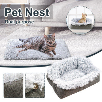 Soft Pet Dog Blanket Cat Bed Mat Long Plush Warm Fluffy Deep Sleeping Cover Small Medium Large Dogs Mattress Christmas Gift Xmas