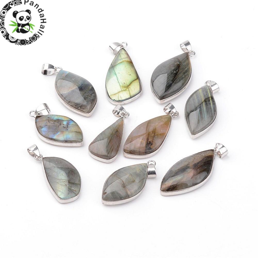 10pcs Natural Labradorite Stone Pendants DIY Jewelry Accessories Making Necklaces Crafts Moonstone Sunstone Charms Irregular