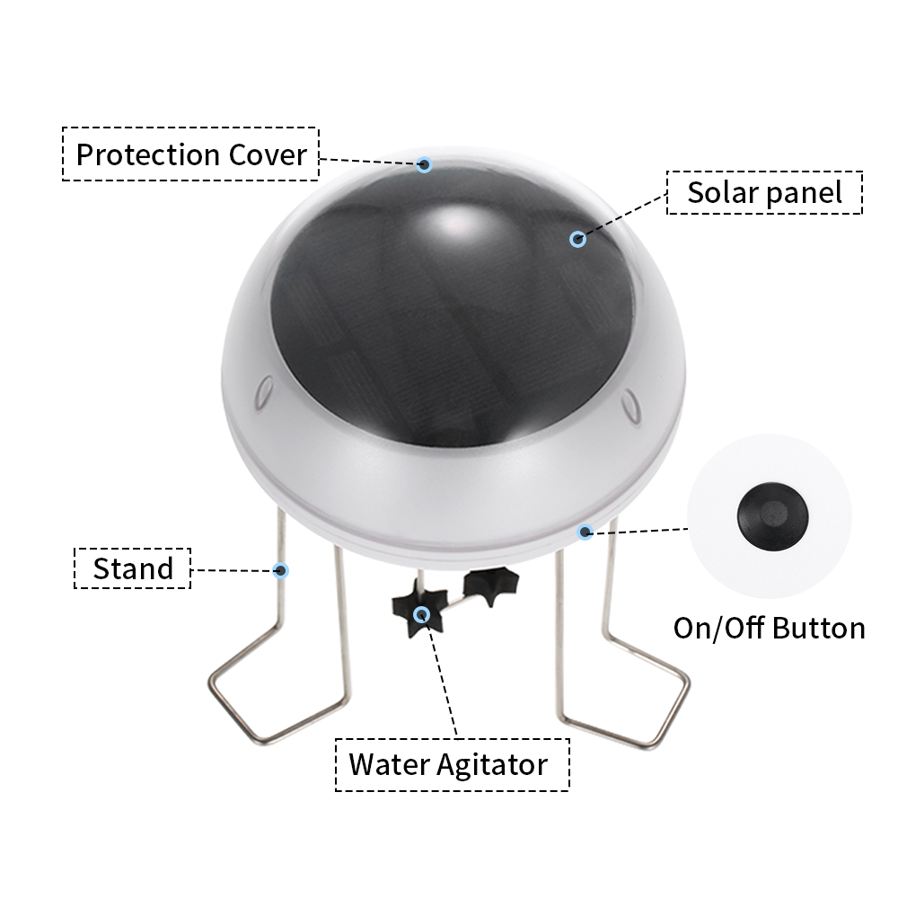 5V Solar Water Wiggler For Bird Bath Solar Powered Water Agitator With Battery Backup Bird Supplies Garden Accessories