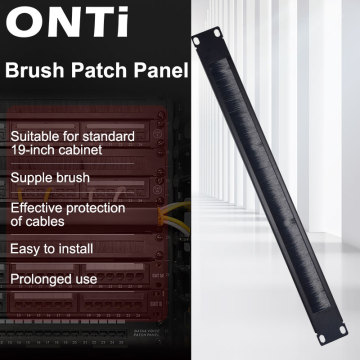 ONTi 1U 19 Inch Rack Mount IT Network Cabinet Brush Panel Bar Slot For Cable Management