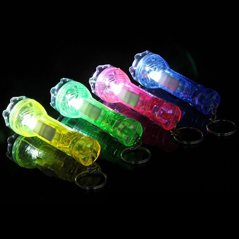 2pcs Kawaii Mini LED Flashing Flashlight Toys Kids Flash Light Key Rings Light up Gift for children