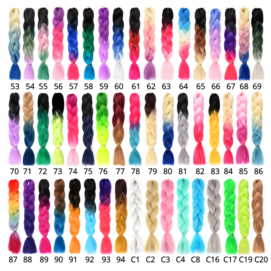 Alileader 102 Colorful Ombre Jumbo Braids Hair For Braids Colored Braiding Hair 24 Inch Crochet Hair Extension Synthetic Hair