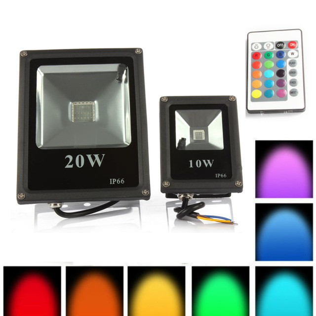 1pcs Spotlight Outdoor RGB LED 10W 20W 30W 50W IP65 Waterproof Led Floodlight Led Reflector Lamp Spot Flood Light AC85-265V