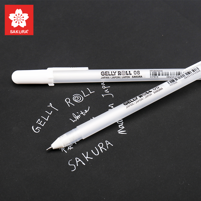 Sakura Gelly Roll Gel Pen White Color 0.5 mm 0.8 mm 1.0 mm Japan