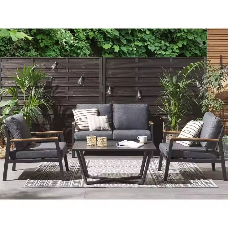 Customized modular outdoor furniture patio sofa set leisure luxury teak wood outdoor garden sofa