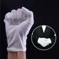 1 Pair White Cotton Driving work Gloves Ceremonial Inspection Gloves Dry Hands Handling Film SPA Gloves Suppress Sweating