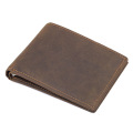 Nesitu RFID Blocking Vintage Front Pocket Brown Genuine Leather Money Clips Crazy Horse Leather Men Wallets Purse M8166