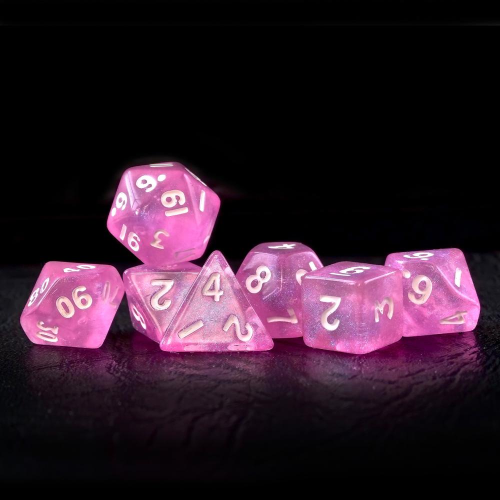 Pink Moonstone Polyhedral Rpg Mini Dice 2