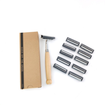 Hot 10pcs High quality Natural bamboo handle safety razor Unisex sustainable razor fits all razor blades Wooden handle