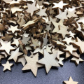 100pcs Mixed Mini Wooden Stars DIY Crafts Christmas Home Decorations Scrap Booking Wood Buttons Party
