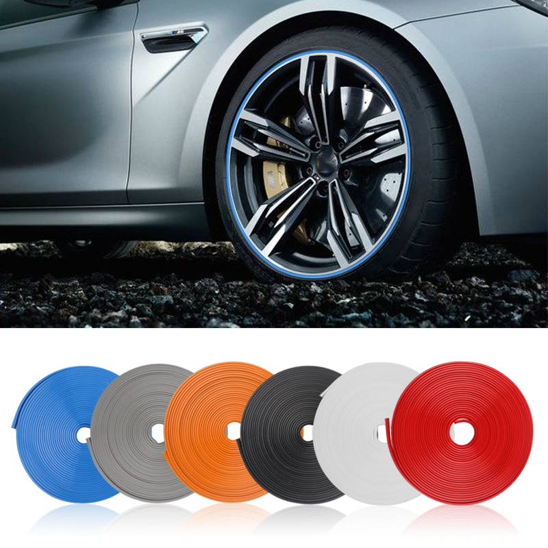 8M/Roll Car Wheel Rim blade Protectors Decor Strip Tire Guard Line Rubber Moulding Trim Anti scratch strip car styling