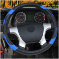 Car Steering Wheel Cover Bus Truck For 36 38 40 42 45 47 50 CM Out Diameters Blue Red Microfiber Leather Steering-wheel Wrap