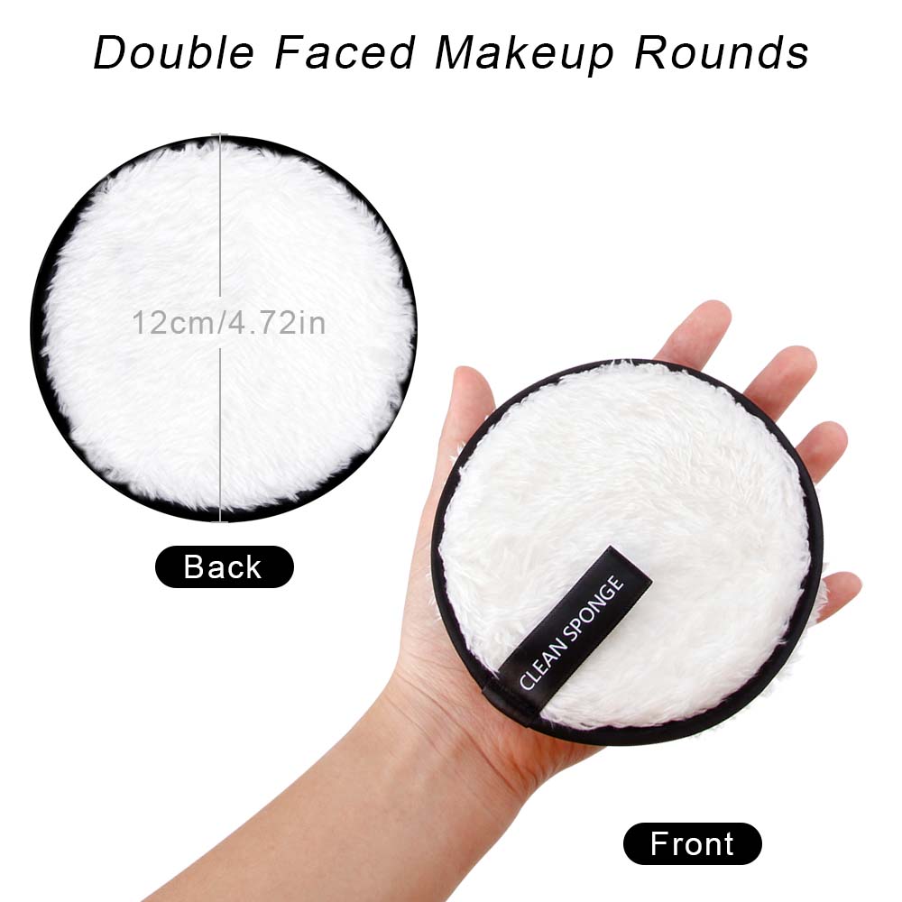 Reusable Makeup Remover Pads Microfiber Puff Washable Cotton Pads Face Towel Makeup Wipes Face Skin Care Nail Art Cleansing Puff