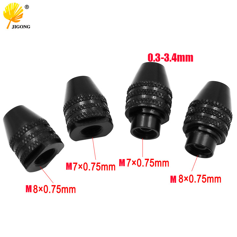 0.3-3.4mm Mini Multi Keyless Drill Chuck M7 M8X0.75 Quick Change Three-Jaw Drill Chuck For Rotary Tools