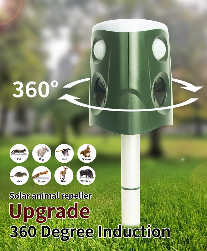 Animal Repeller Outdoor Waterproof Snake Mouse Solar Power Animal Bird Repeller Rechargeable