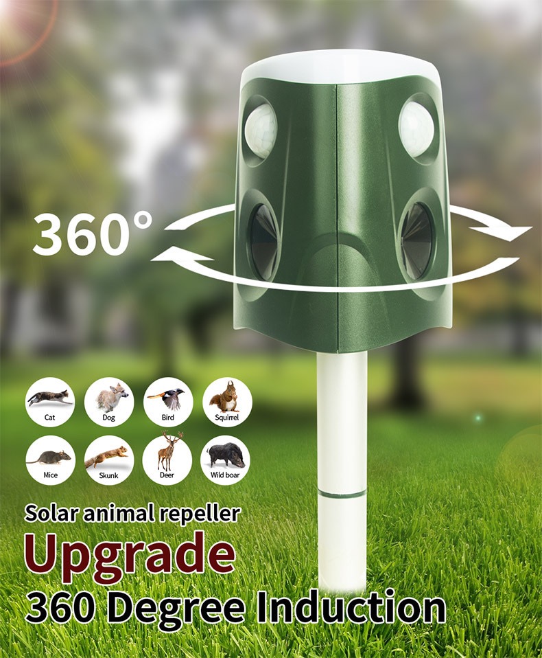 360 degree solar powered ultrasonic Animal Repeller