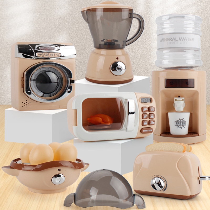 Simulation Home Kitchen Appliances Mini Electric Washing Machine Bread Machine Oven Water Dispenser Microwave Oven Toys