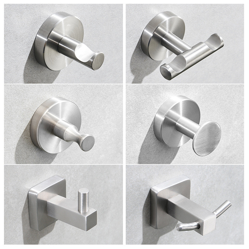 Stainless Steel Wall Hook for Bathroom Kitchen Coat Hook Towel Hooks for Shower Circle SUS304 Cloth Hook Bathroom Hanger