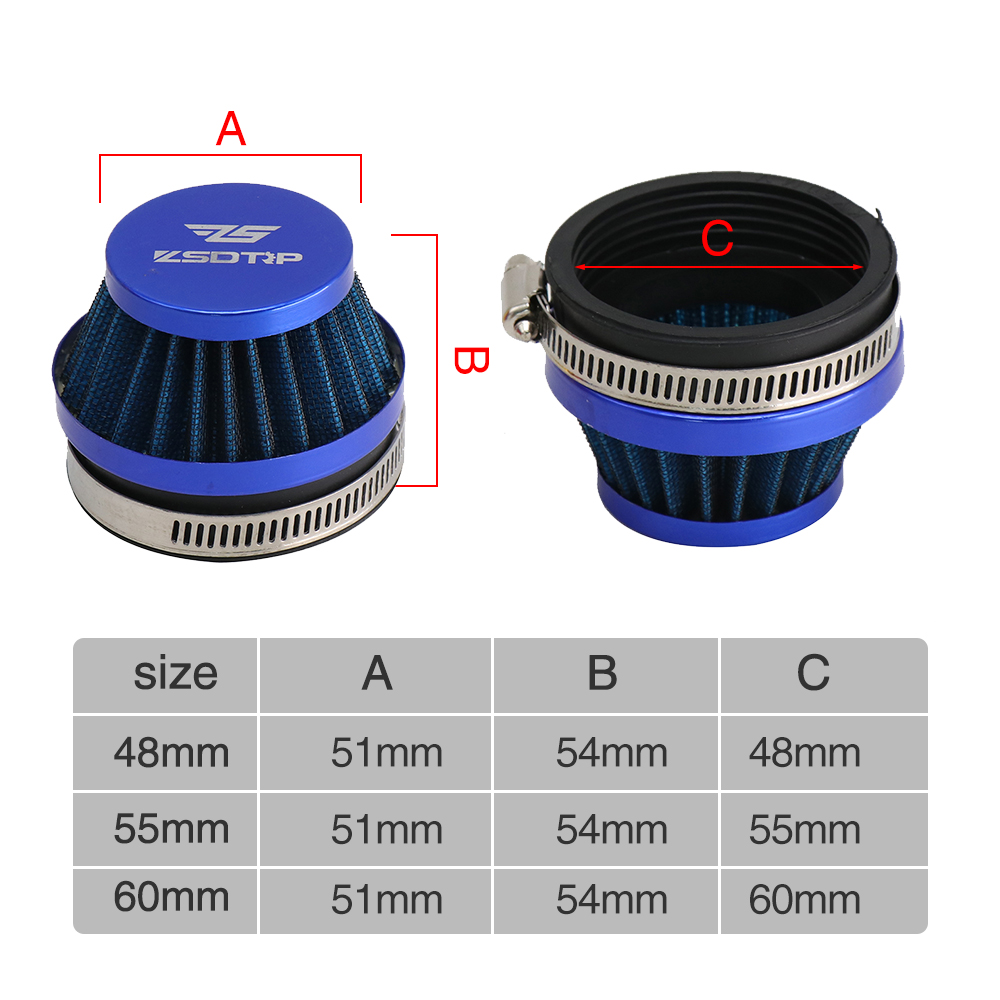 SCL MOTOS 50mm 60mm Universal Motorcycle Air Filter Intake Mushroom Head Air Cleaner For Off-road ATV Quad Dirt Pit Bike