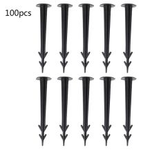 100Pcs Plastic Garden Cover Cloth Securing Stakes Spikes Lawn Pins Pegs Sod Staples Anchoring Fixing Landscape