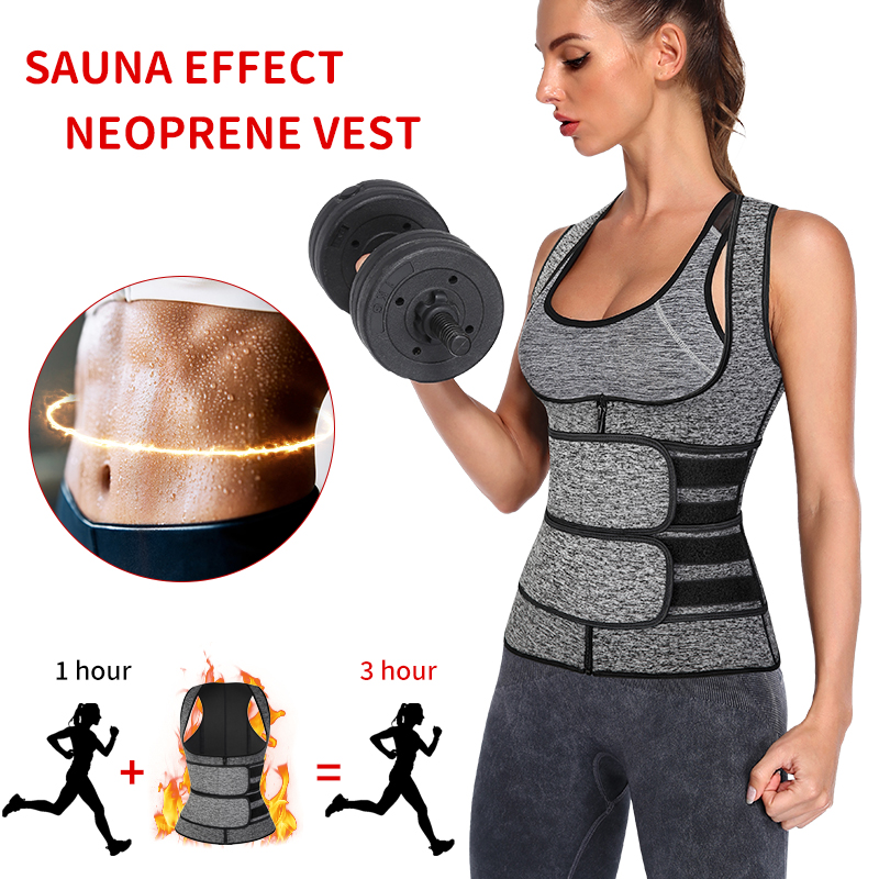 Women Waist Trainer Vest Neoprene Body Shaper Sauna Sweat Suit Slimming Sheath Fitness Workout Corset Top Shapewear Trimmer Belt