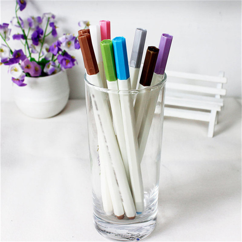 10pcs Color Art Drawing Painting Marker Pens Metallic Pen Black Paper Ceramics School Office Supplies Stationery Signature Pen