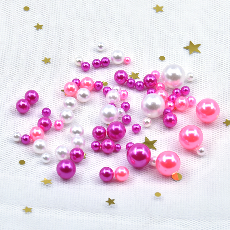 Mix Size 3-10mm No Hole Colorful Pearls Round ABS Imitation Pearl Bead Handmade DIY Necklace Bracelet Jewelry Making Accessories