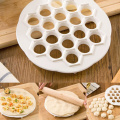 1Pcs Kitchen Pastry Tools DIY White Plastic Dumpling Mold Maker Dough Press 19 Holes Tools 21x 2cm