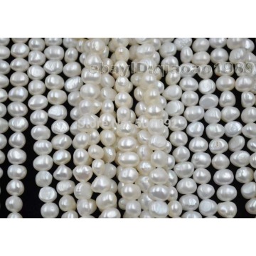 lots of 10 strands 6*6-8mm white genuine fresh water pearl wholesale